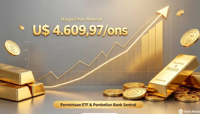 Telisik Harga Emas Hari Ini: Melesat Tersengat Permintaan ETF dan Pembelian Bank Sentral