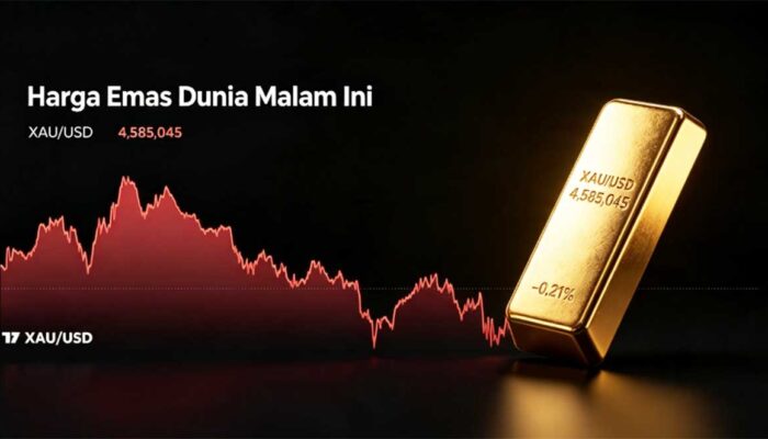 TELISIK HARGA EMAS MALAM INI: Bergerak Sedikit Menurun, Tetap di Level Tinggi